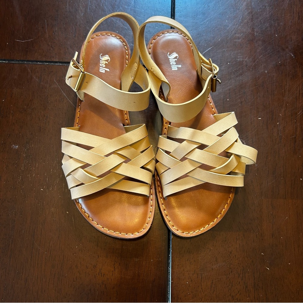 SHEIN Tan Strappy Sandals Size 38 (US 7.5)